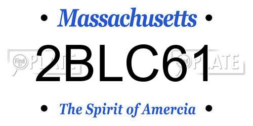 2BLC61 Massachusetts License Plate