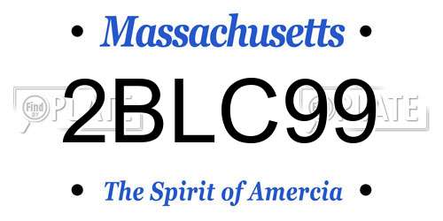 2BLC99 Massachusetts License Plate