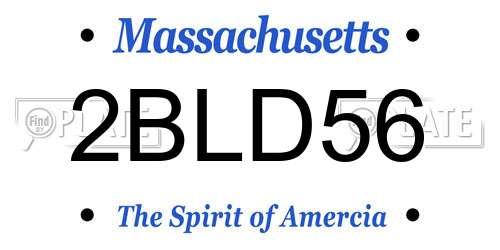 2BLD56 Massachusetts License Plate