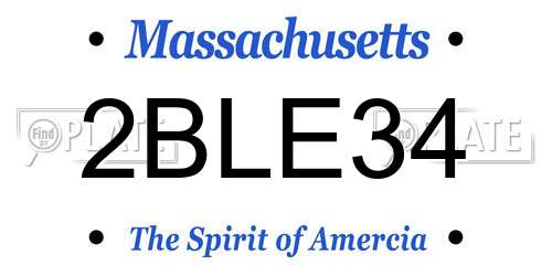 2BLE34 Massachusetts License Plate