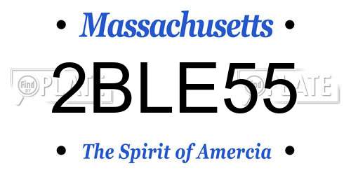 2BLE55 Massachusetts License Plate