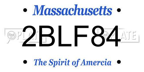 2BLF84 Massachusetts License Plate