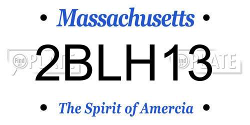 2BLH13 Massachusetts License Plate