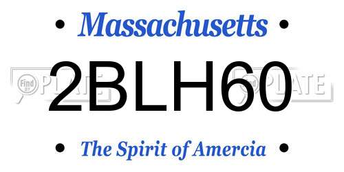 2BLH60 Massachusetts License Plate