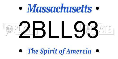 2BLL93 Massachusetts License Plate