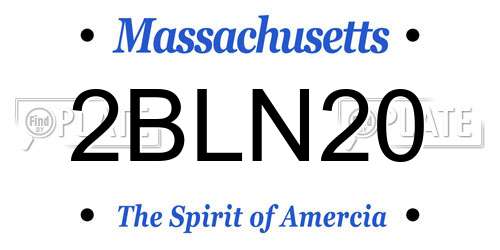 2BLN20 Massachusetts License Plate