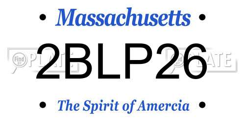 2BLP26 Massachusetts License Plate