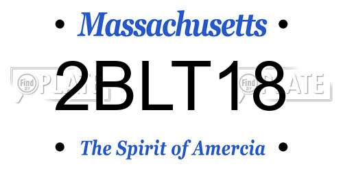 2BLT18 Massachusetts License Plate