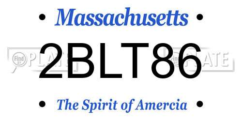 2BLT86 Massachusetts License Plate