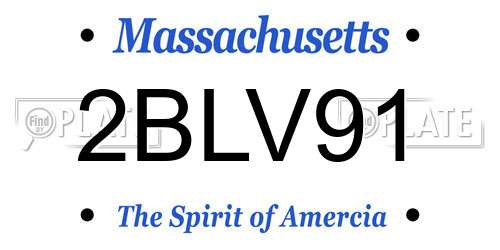 2BLV91 Massachusetts License Plate
