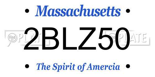 2BLZ50 Massachusetts License Plate