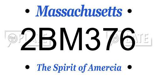 2BM376 Massachusetts License Plate