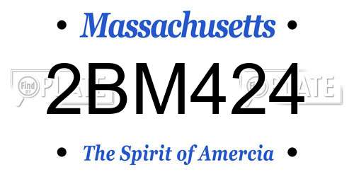 2BM424 Massachusetts License Plate