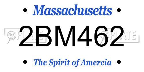 2BM462 Massachusetts License Plate