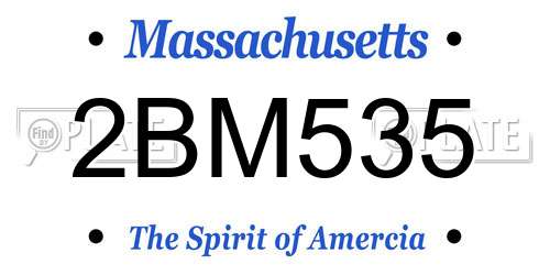 2BM535 Massachusetts License Plate