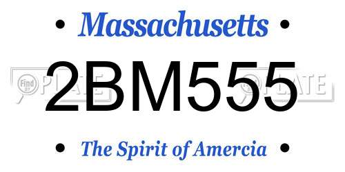 2BM555 Massachusetts License Plate