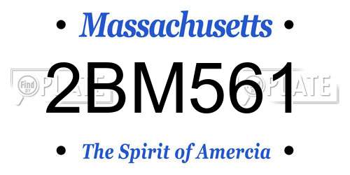 2BM561 Massachusetts License Plate
