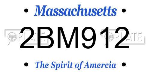 2BM912 Massachusetts License Plate