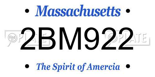 2BM922 Massachusetts License Plate