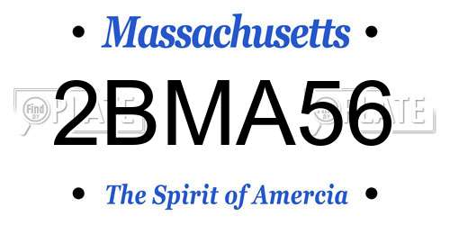 2BMA56 Massachusetts License Plate