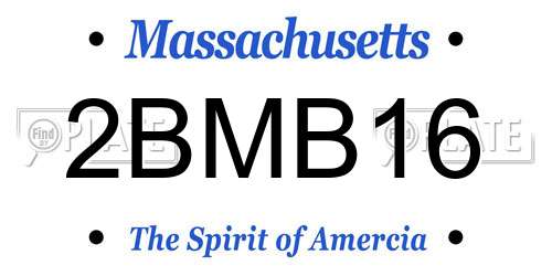 2BMB16 Massachusetts License Plate