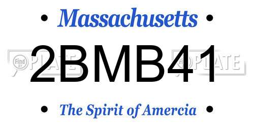 2BMB41 Massachusetts License Plate