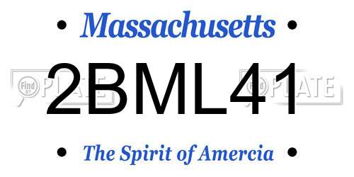 2BML41 Massachusetts License Plate