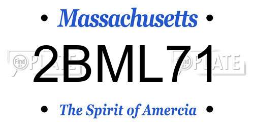 2BML71 Massachusetts License Plate