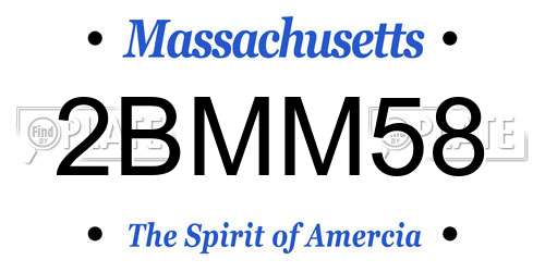 2BMM58 Massachusetts License Plate