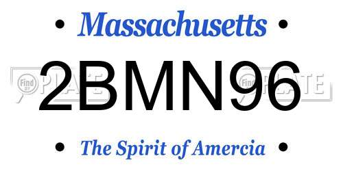 2BMN96 Massachusetts License Plate