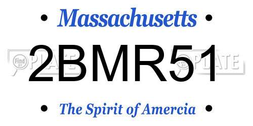 2BMR51 Massachusetts License Plate