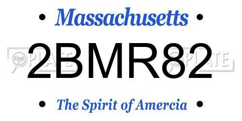 2BMR82 Massachusetts License Plate