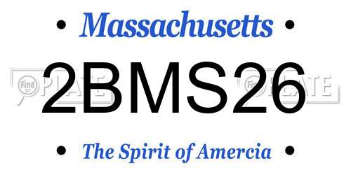2BMS26 Massachusetts License Plate
