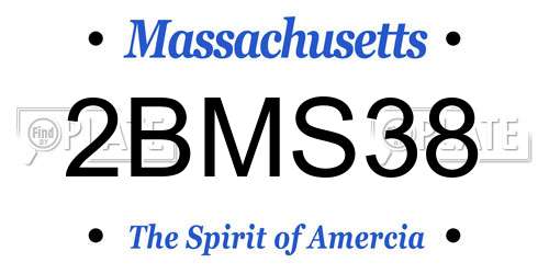 2BMS38 Massachusetts License Plate