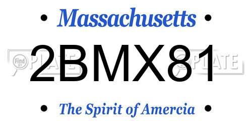 2BMX81 Massachusetts License Plate