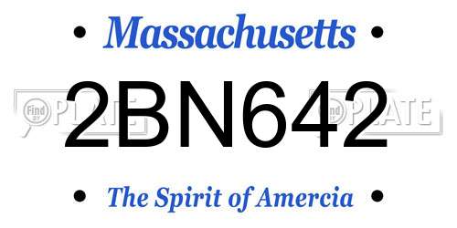 2BN642 Massachusetts License Plate