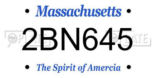 2BN645 Massachusetts License Plate