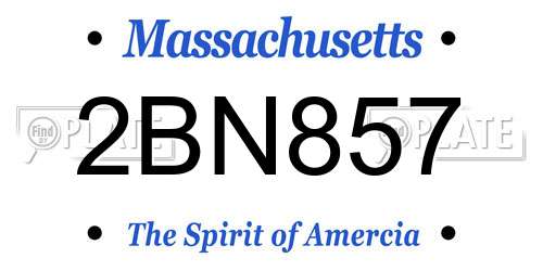 2BN857 Massachusetts License Plate