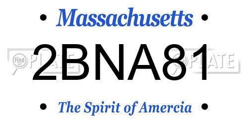 2BNA81 Massachusetts License Plate