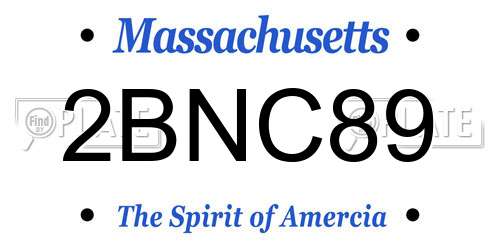 2BNC89 Massachusetts License Plate