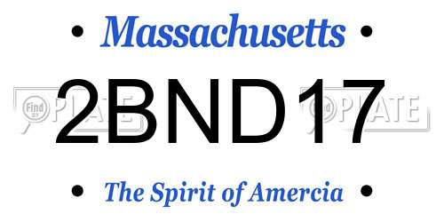 2BND17 Massachusetts License Plate
