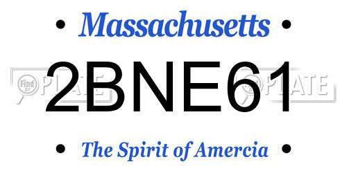 2BNE61 Massachusetts License Plate