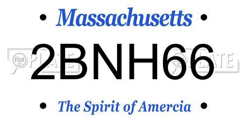 2BNH66 Massachusetts License Plate