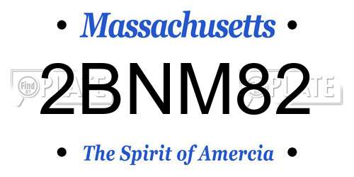 2BNM82 Massachusetts License Plate