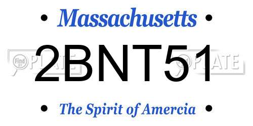 2BNT51 Massachusetts License Plate