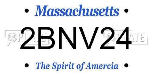 2BNV24 Massachusetts License Plate