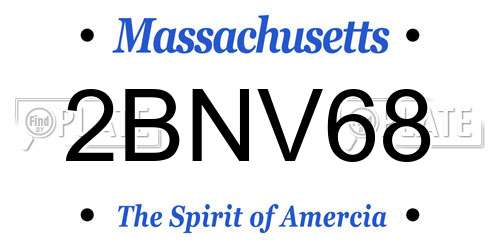 2BNV68 Massachusetts License Plate