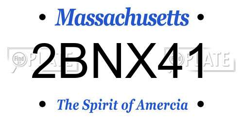 2BNX41 Massachusetts License Plate