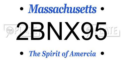 2BNX95 Massachusetts License Plate
