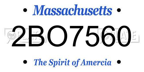 2BO7560 Massachusetts License Plate